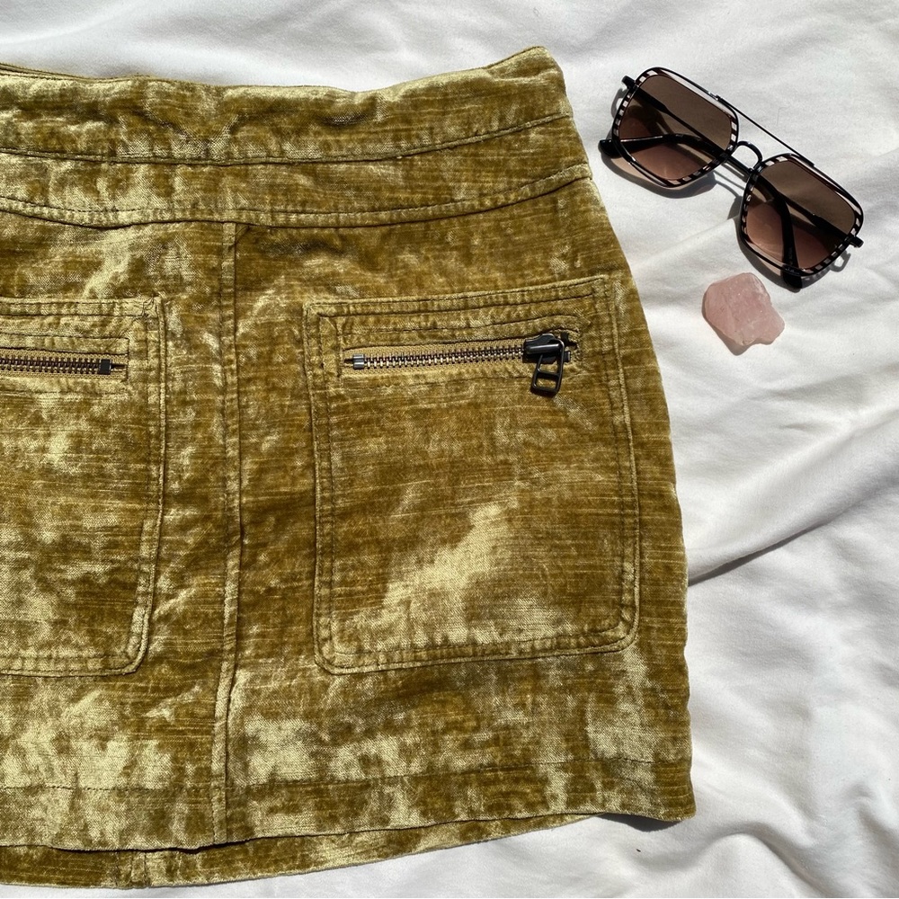 Free People Velvet Miniskirt